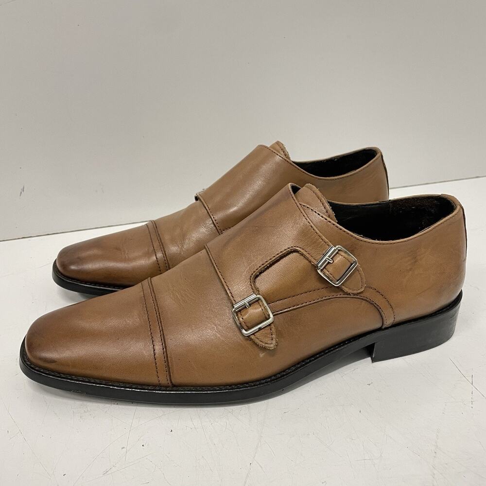 To Boot New York Heathrow Double Monk Strap Shoes Tan Loafers 10 Adam Derrick